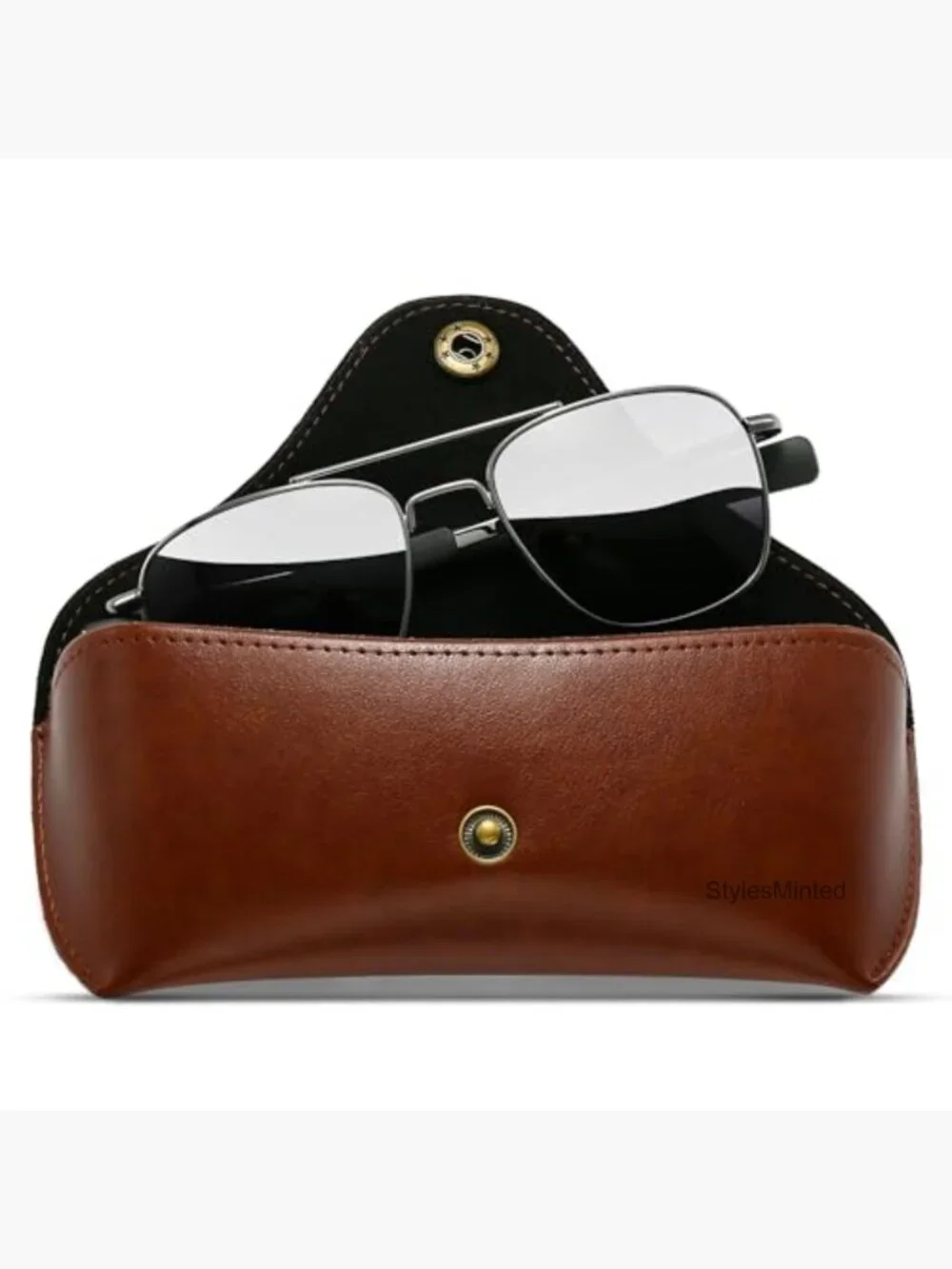 Real Glass Lens Military Aviator Sunglasses with Spring Hinge